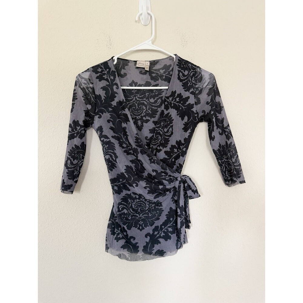 Johnny Heaven Floral Wrap Top Small Whimsigoth Grunge Dark Fairy Y2K Blouse